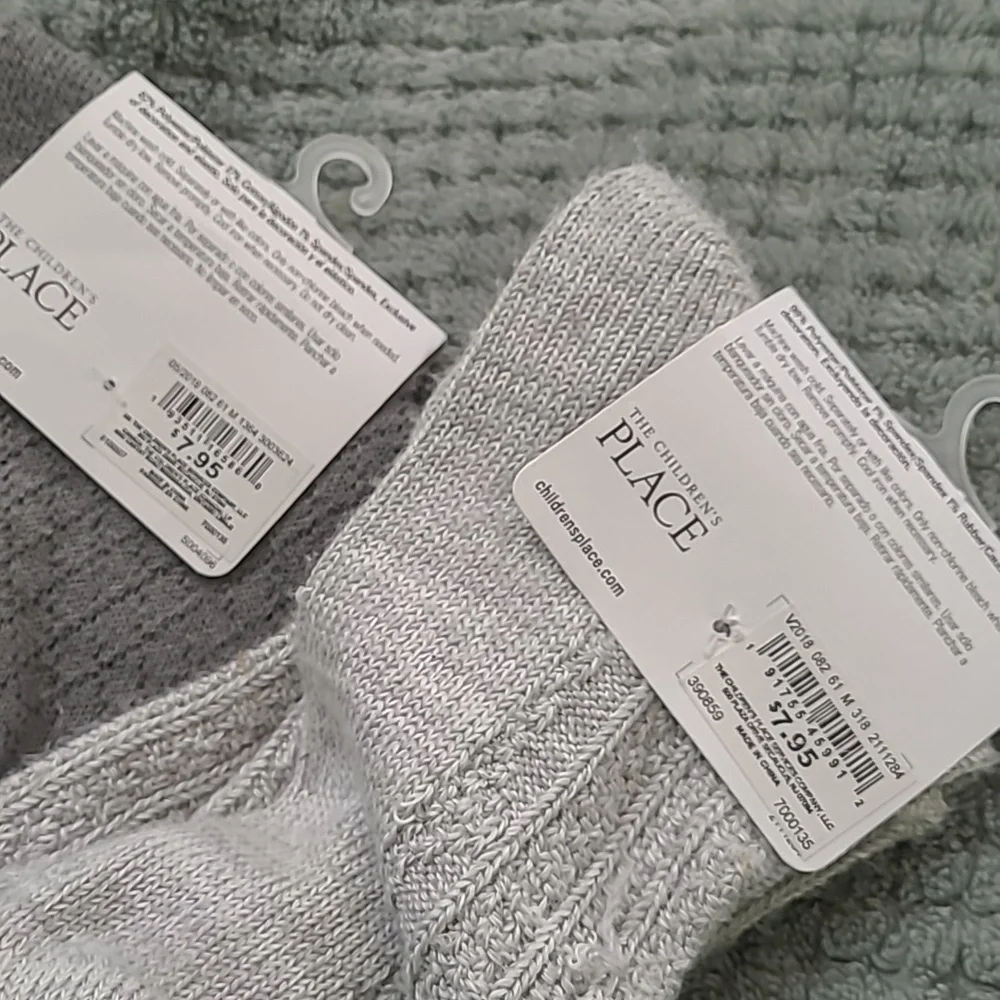 Children place girl's long socks shoe size 3-6 velvet 2 pairs
